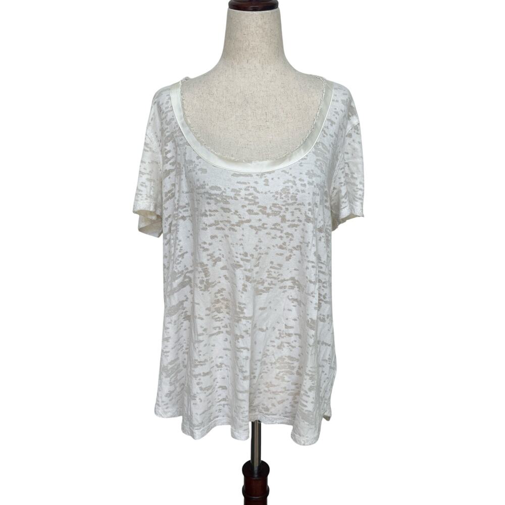 H BY BORDEAUX Women's Short Sleeve Tee Size M In White